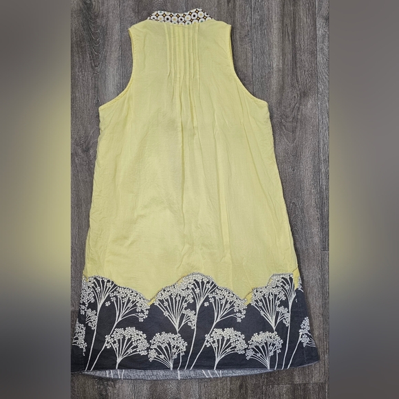 Gracia Yellow and Gray Embroidered Mini Dress - Picture 4 of 4